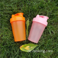 Customized Logo 400 ml Shake Cup Fitness Sport wiederverwendbarer Wasserbecher mit Mischball